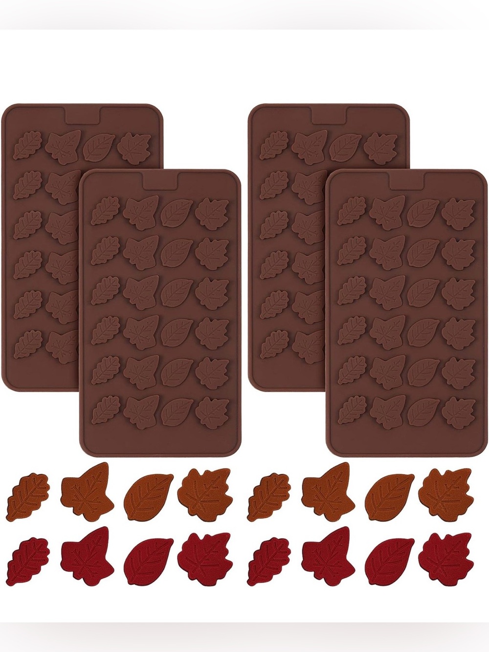 Maple Leaf Mini Thanksgiving Fall Silicone Cake Soap Candle Molds 4 Pack